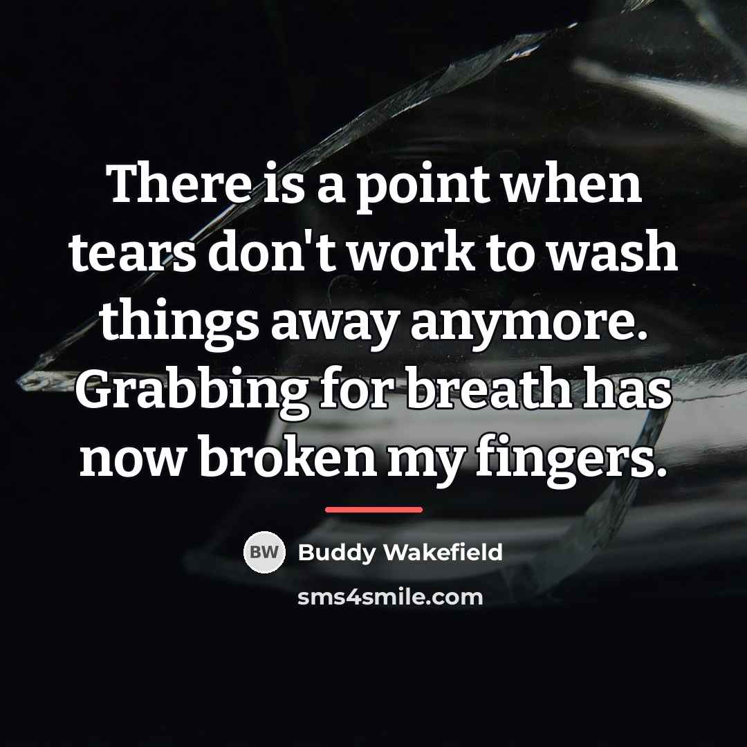 “There is a point when tears don't work to wash…” quote by Buddy Wakefield