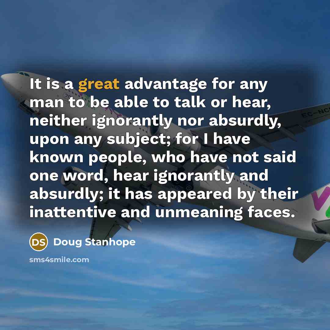“It is a great advantage for any man to be…” quote by Doug Stanhope