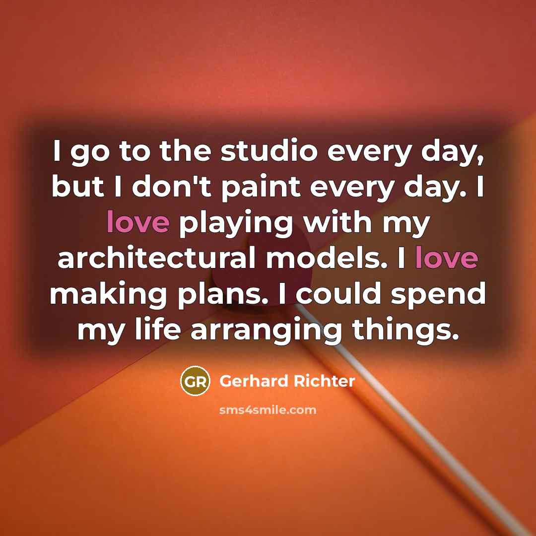 “I go to the studio every day, but I don't…” quote by Gerhard Richter