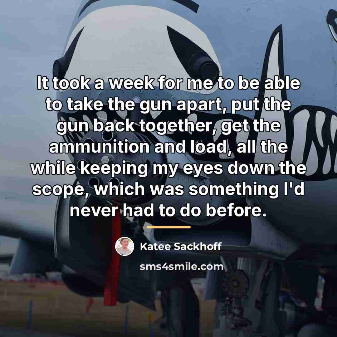 “It took a week for me to be able to…” quote by Katee Sackhoff
