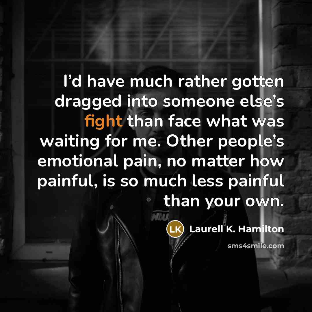 “I’d have much rather gotten dragged into someone else’s fight…” quote by Laurell K. Hamilton