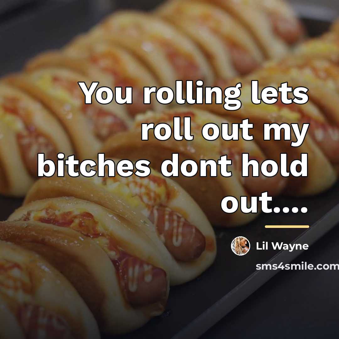“You rolling lets roll out my bitches dont hold out....…” quote by Lil Wayne