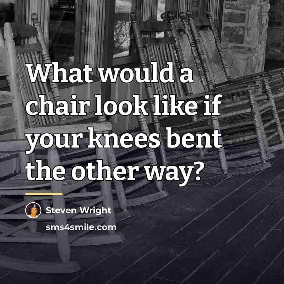 “What would a chair look like if your knees bent…” quote by Steven Wright
