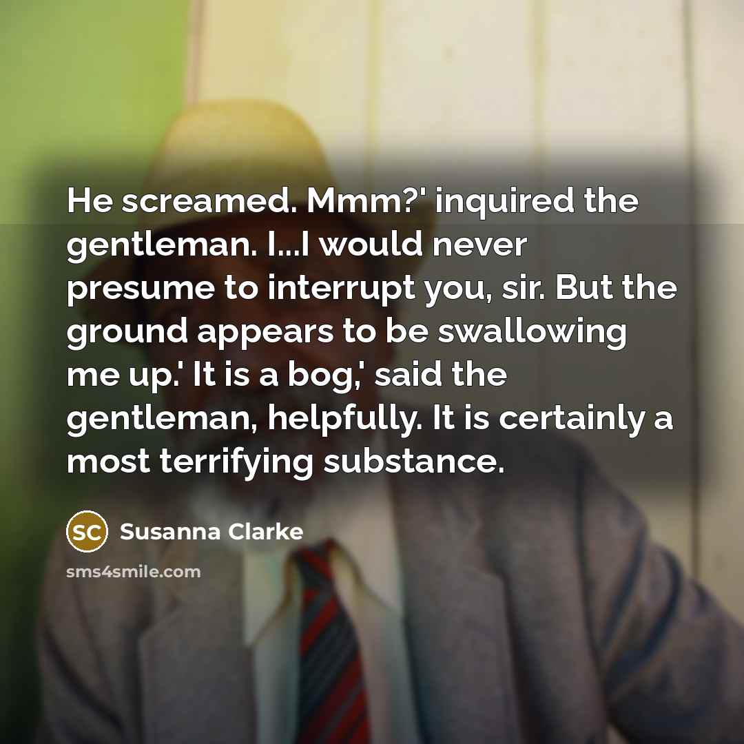 “He screamed. Mmm?' inquired the gentleman. I...I would never presume…” quote by Susanna Clarke