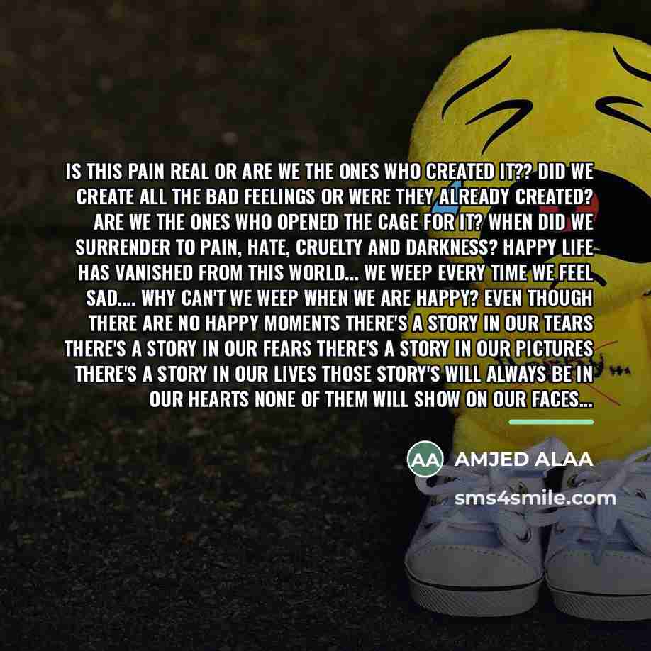 “Is this pain real or are we the ones who…” quote by Amjed Alaa