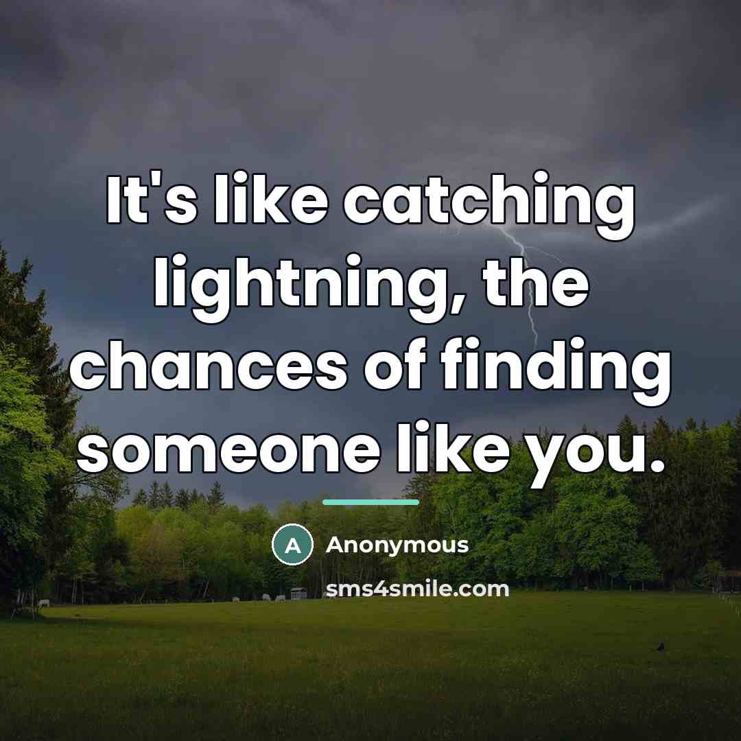 “It's like catching lightning, the chances of finding someone like…” quote by Anonymous