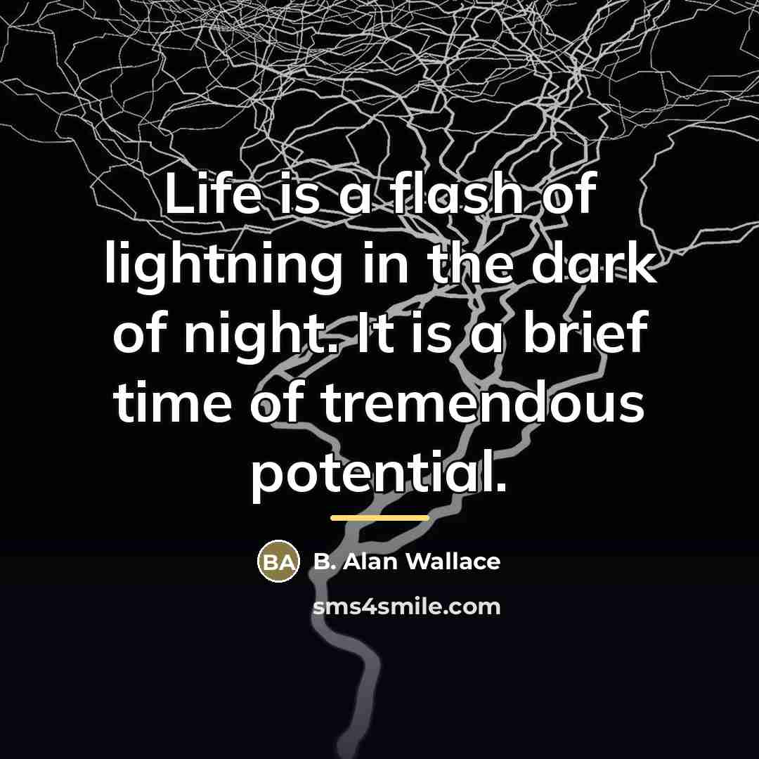 “Life is a flash of lightning in the dark of…” quote by B. Alan Wallace