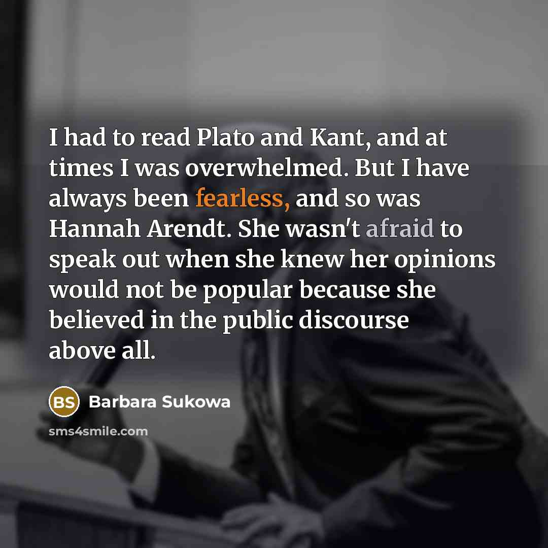 “I had to read Plato and Kant, and at times…” quote by Barbara Sukowa