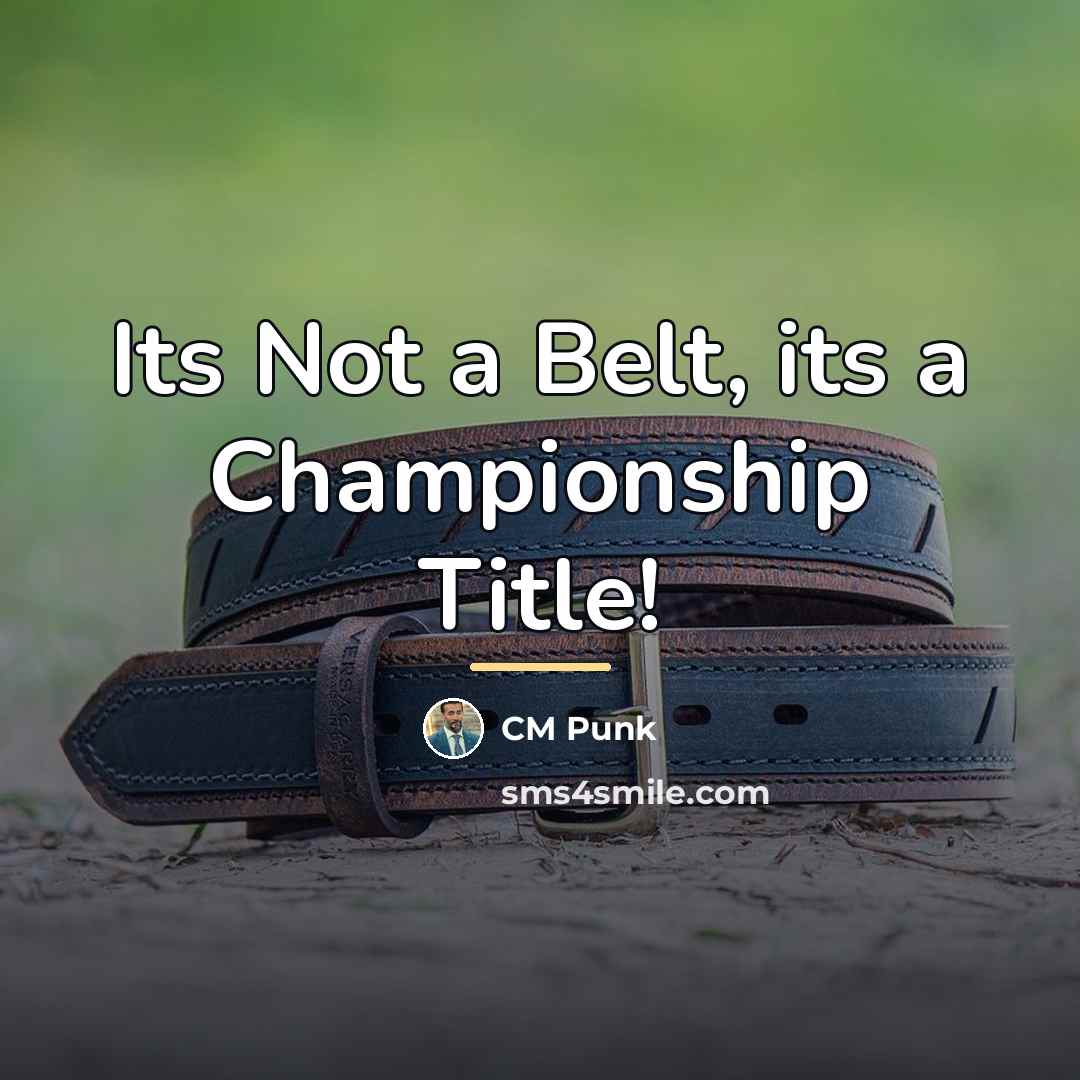 “Its Not a Belt, its a Championship Title!…” quote by CM Punk