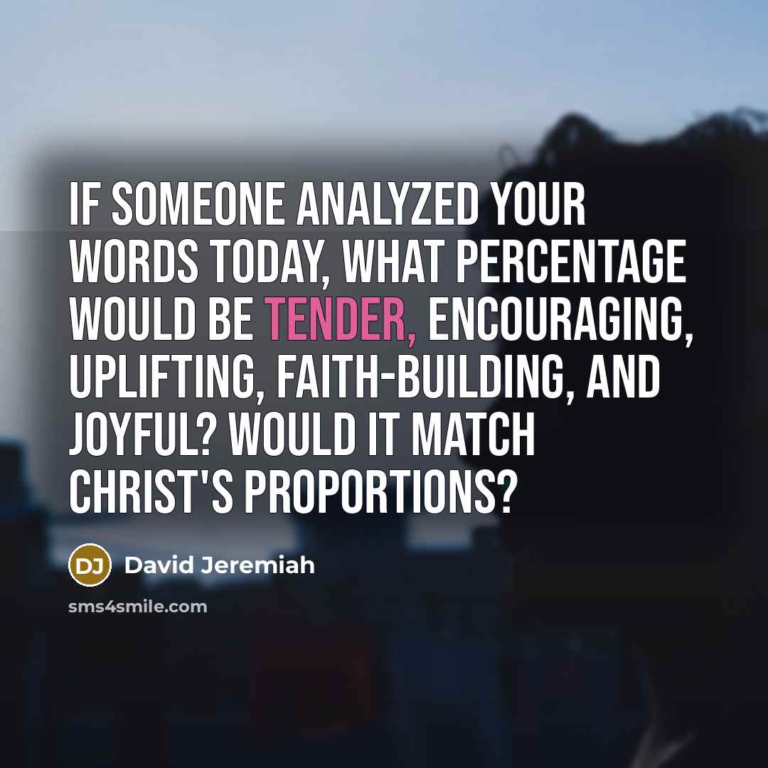 “If someone analyzed your words today, what percentage would be…” quote by David Jeremiah