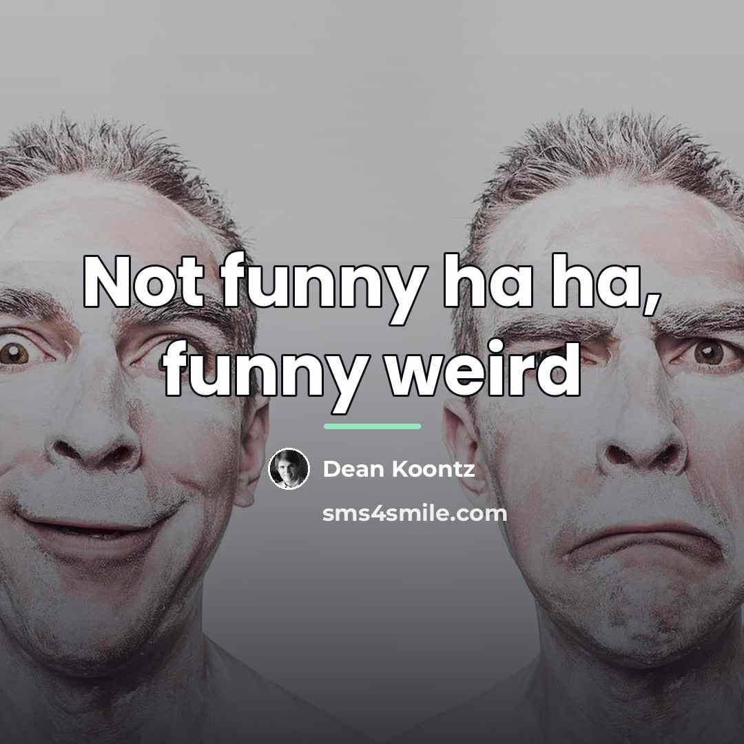 “Not funny ha ha, funny weird…” quote by Dean Koontz