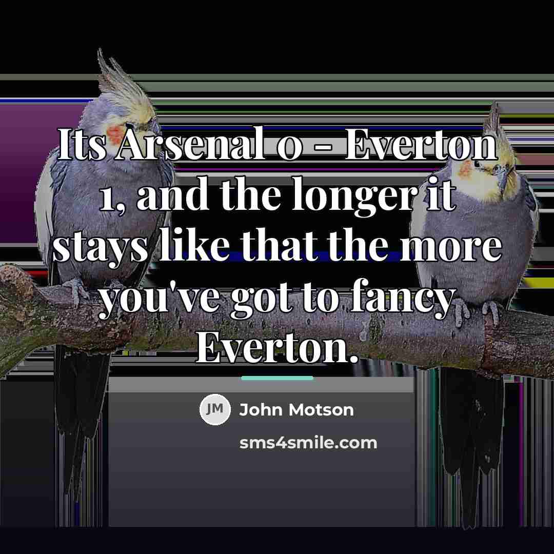 “Its Arsenal 0 - Everton 1, and the longer it…” quote by John Motson