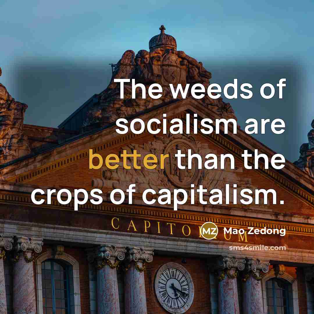 “The weeds of socialism are better than the crops of…” quote by Mao Zedong