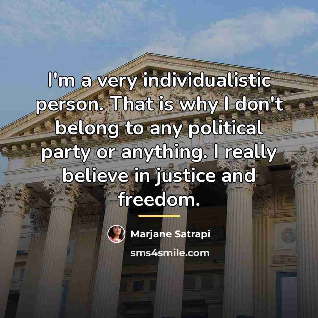 “I'm a very individualistic person. That is why I don't…” quote by Marjane Satrapi