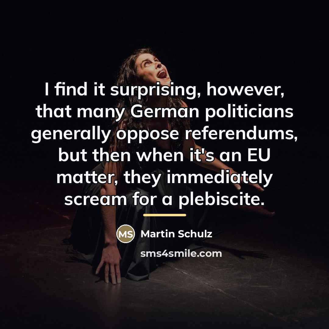 “I find it surprising, however, that many German politicians generally…” quote by Martin Schulz