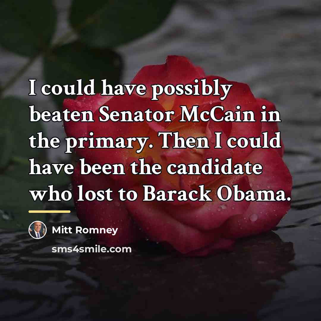 “I could have possibly beaten Senator McCain in the primary.…” quote by Mitt Romney