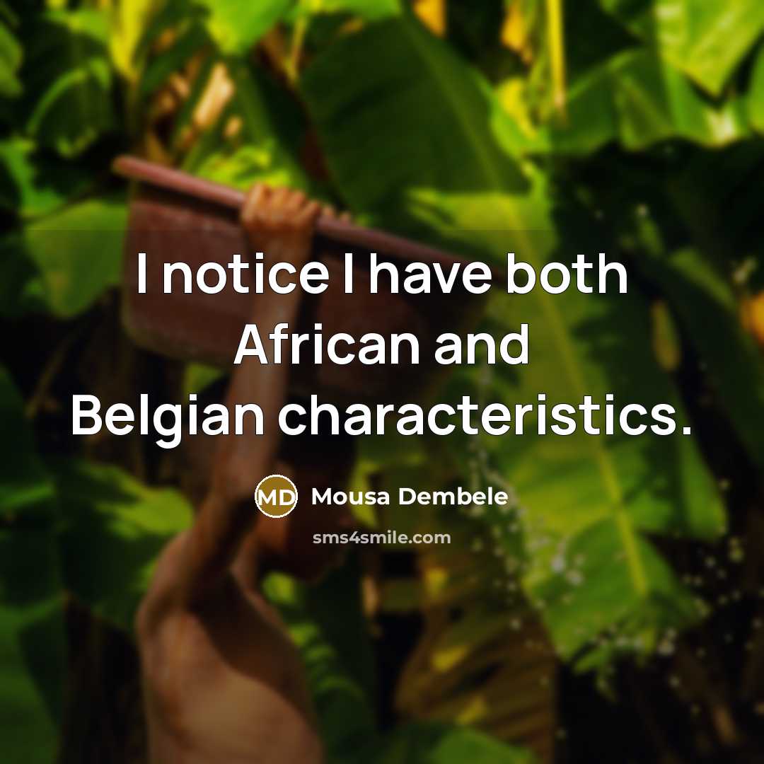 “I notice I have both African and Belgian characteristics.…” quote by Mousa Dembele