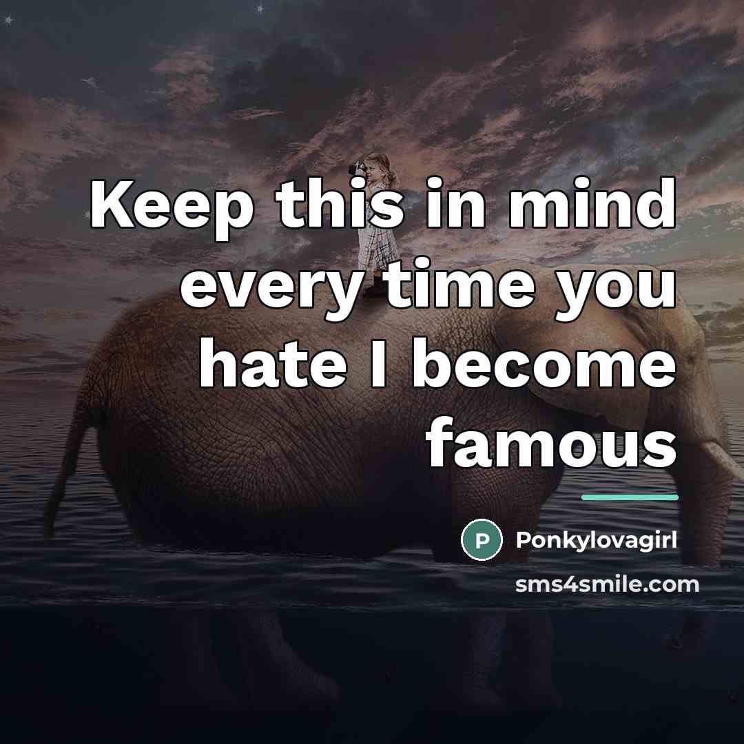“Keep this in mind every time you hate I become…” quote by Ponkylovagirl