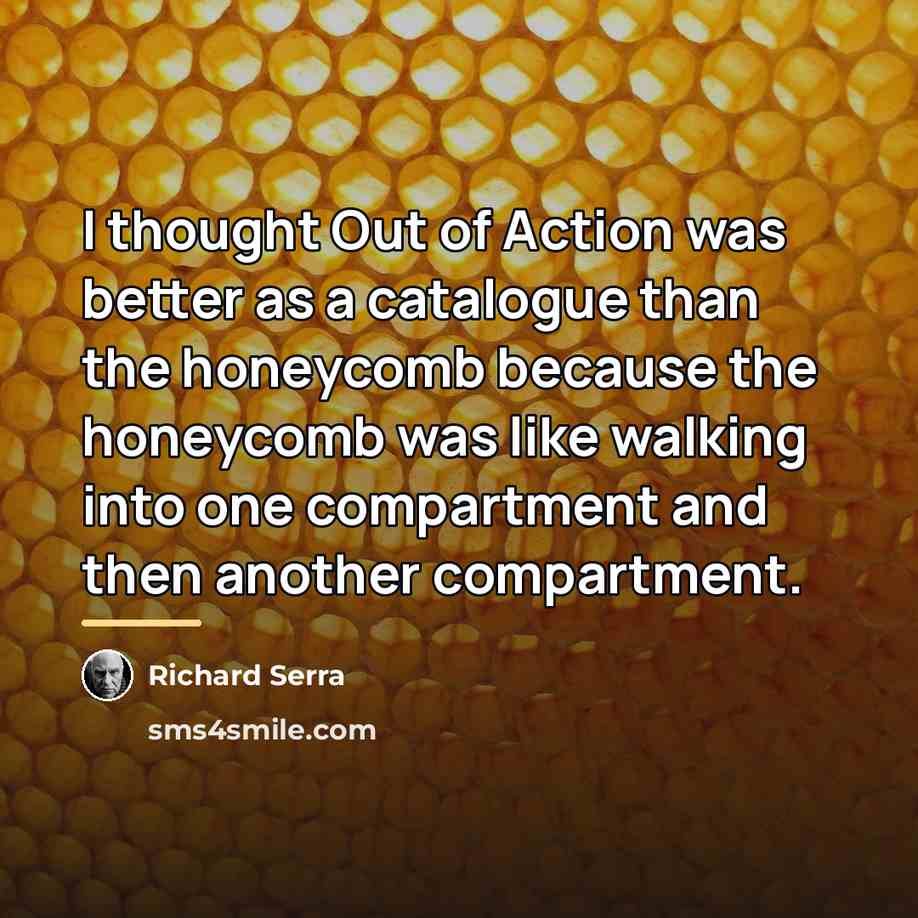 “I thought Out of Action was better as a catalogue…” quote by Richard Serra