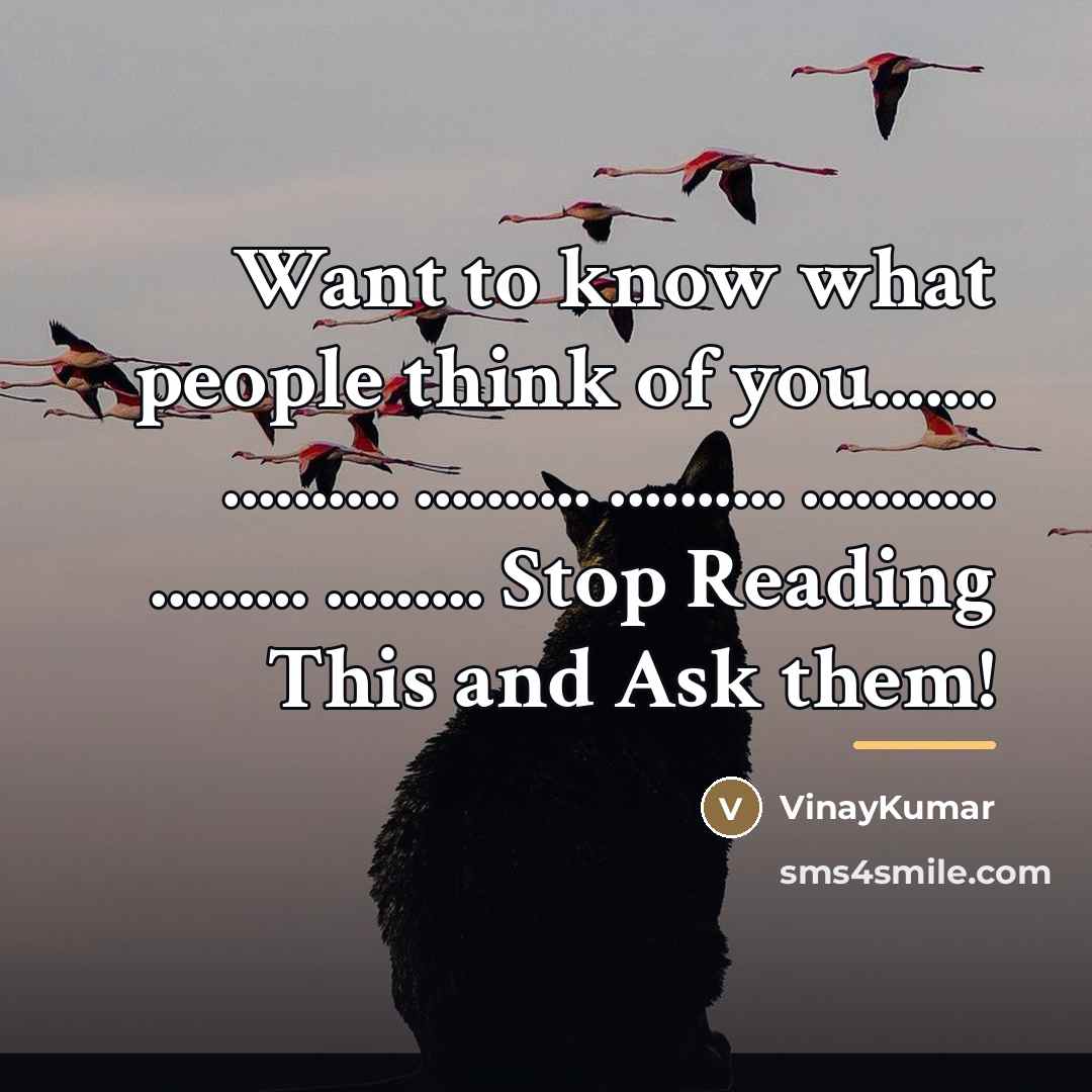 “Want to know what people think of you....... .......... ..........…” quote by VinayKumar