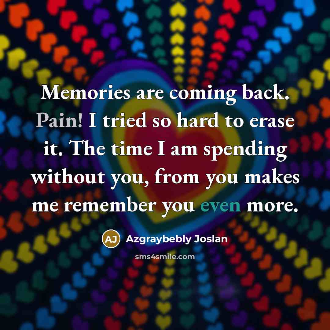 “Memories are coming back. Pain! I tried so hard to…” quote by Azgraybebly Joslan