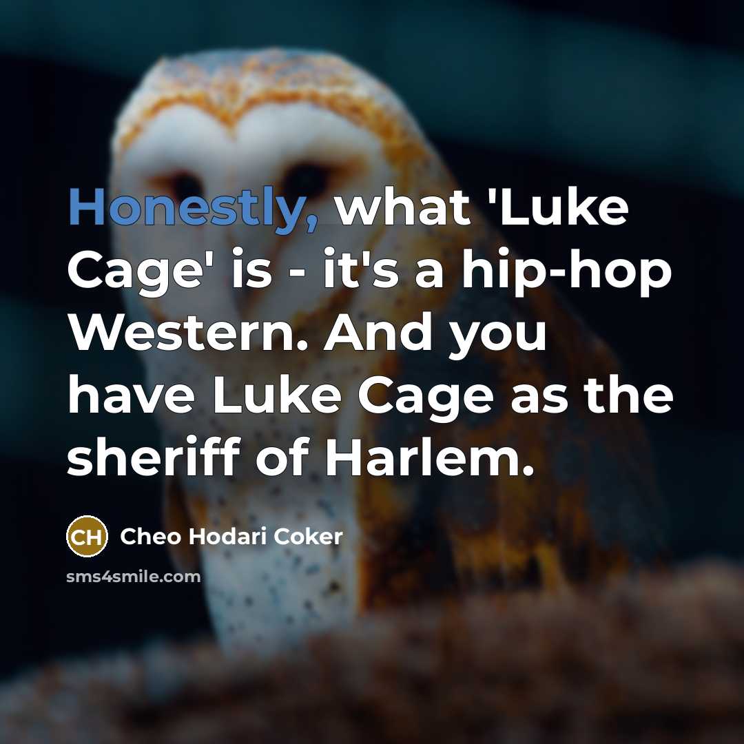 “Honestly, what 'Luke Cage' is - it's a hip-hop Western. And you have Luke Cage as the sheriff of Harlem.” quote by Cheo Hodari Coker