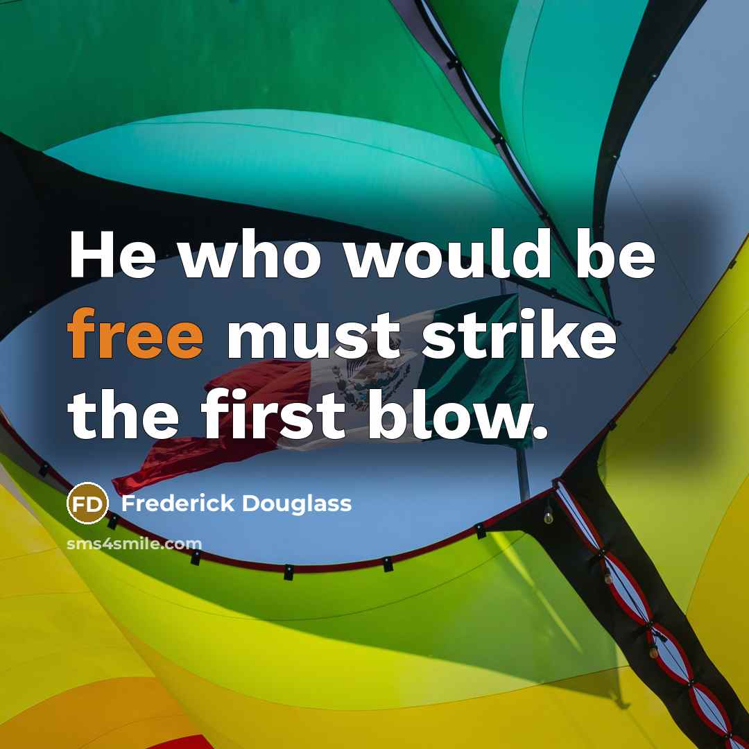 “He who would be free must strike the first blow.…” quote by Frederick Douglass