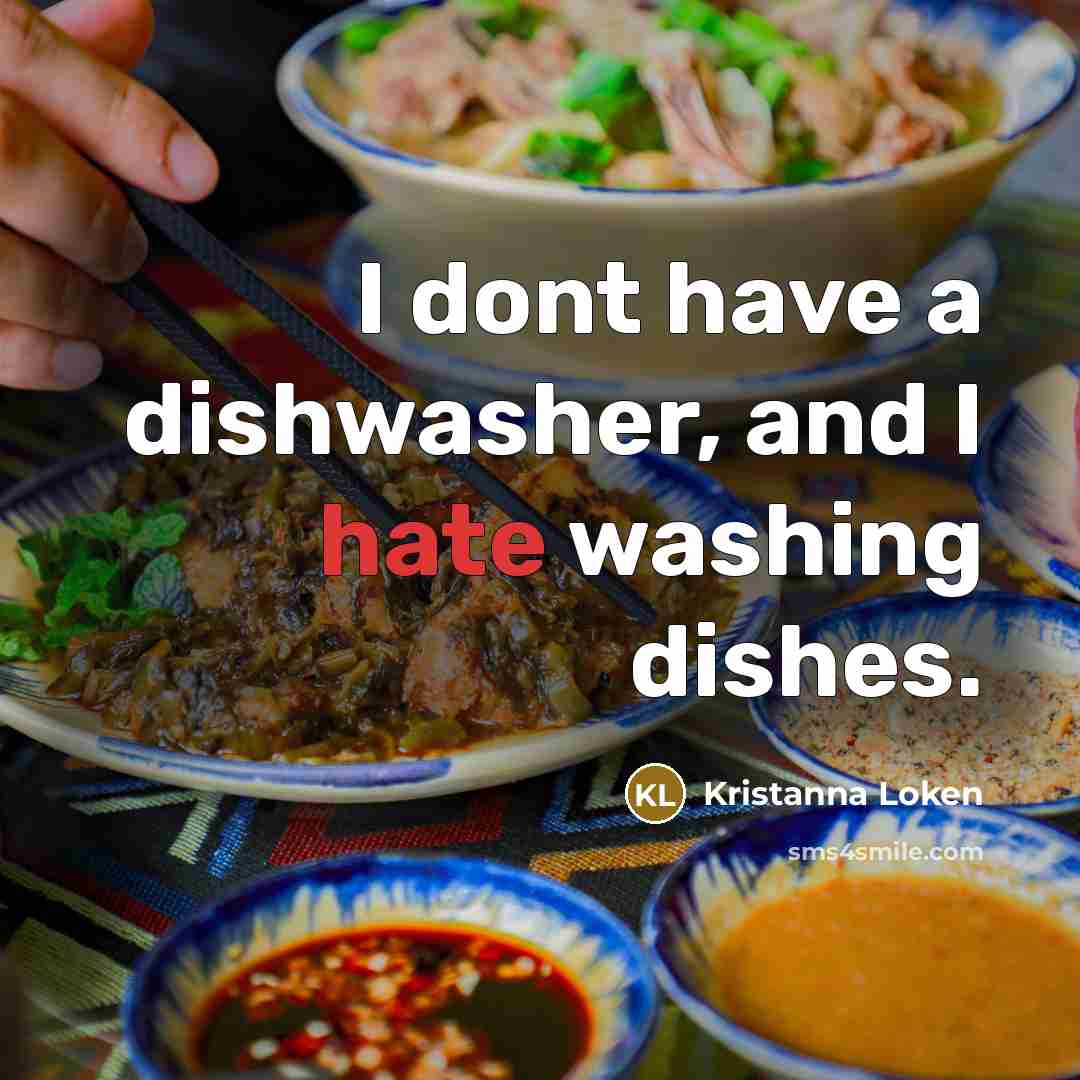 “I dont have a dishwasher, and I hate washing dishes.…” quote by Kristanna Loken