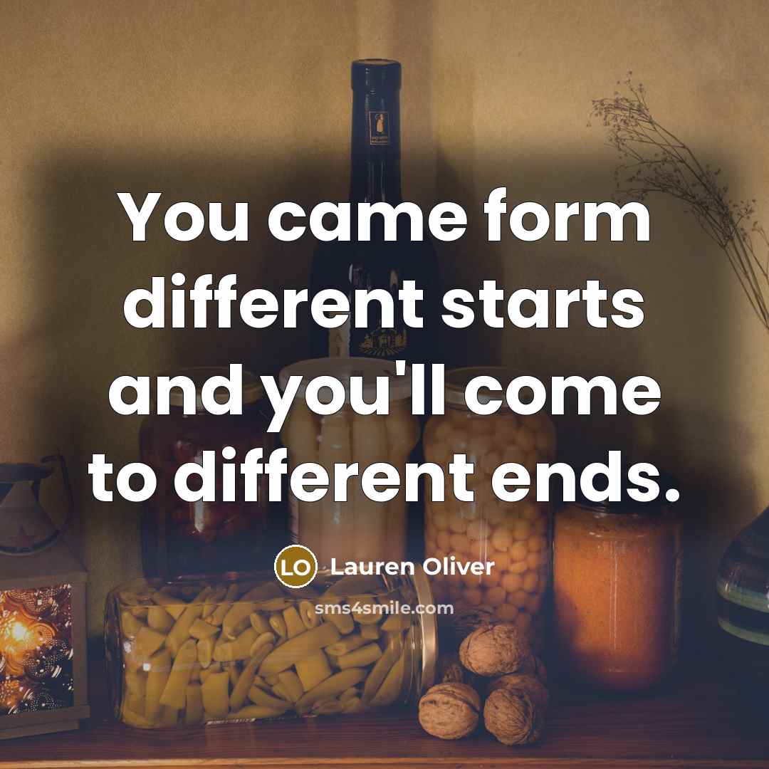 “You came form different starts and you'll come to different…” quote by Lauren Oliver
