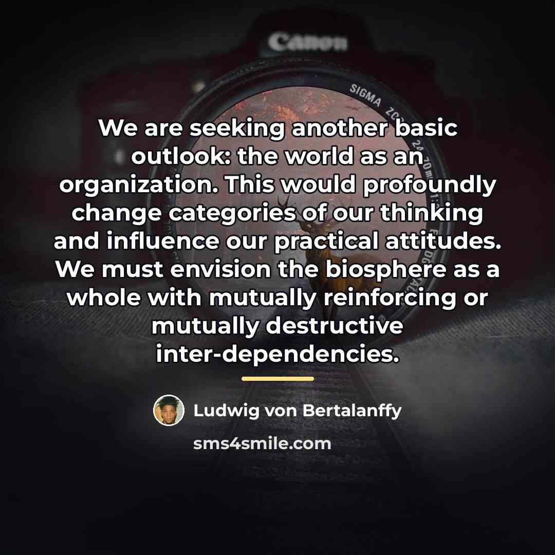 “We are seeking another basic outlook: the world as an…” quote by Ludwig von Bertalanffy