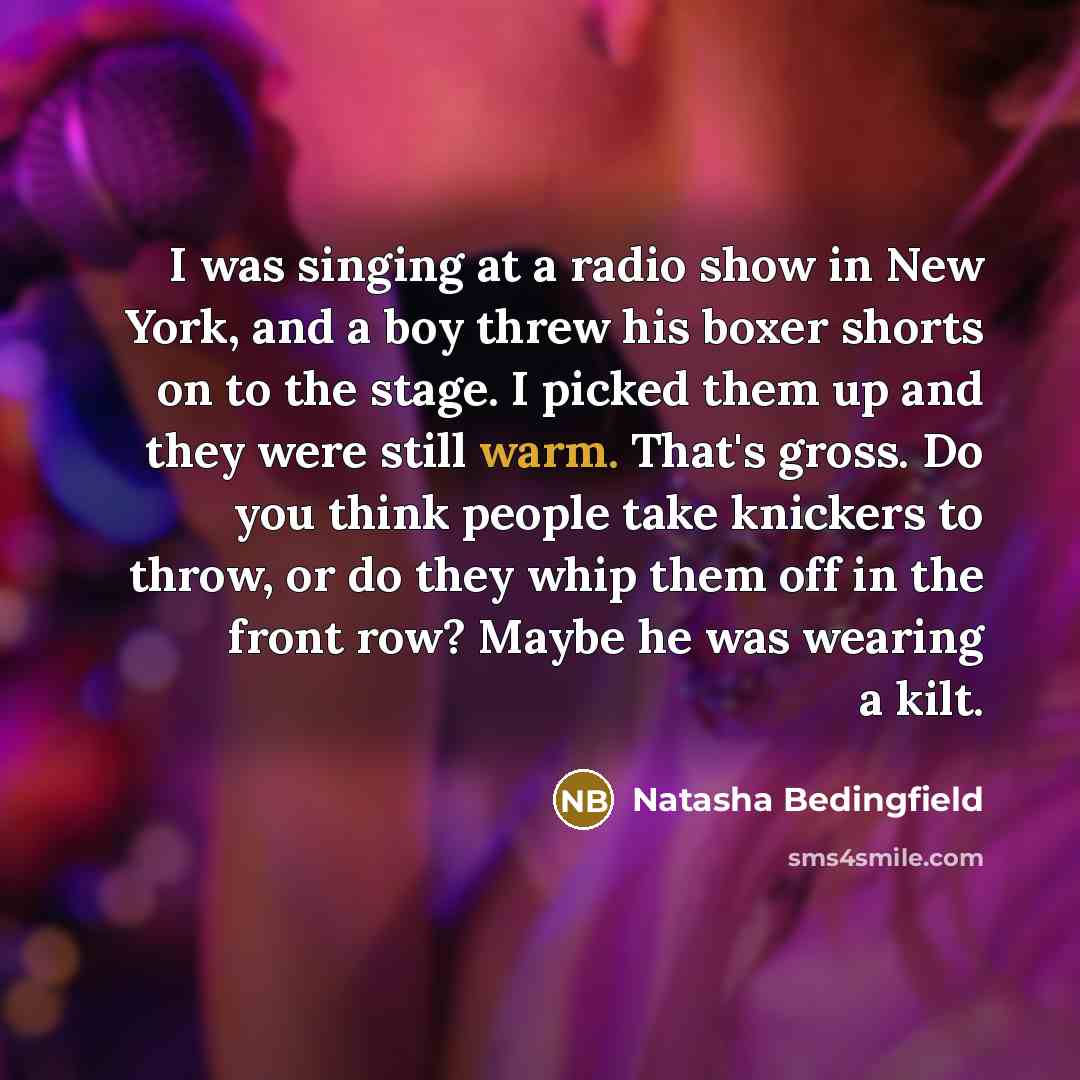“I was singing at a radio show in New York,…” quote by Natasha Bedingfield