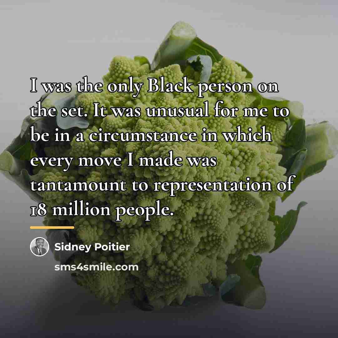 “I was the only Black person on the set. It…” quote by Sidney Poitier