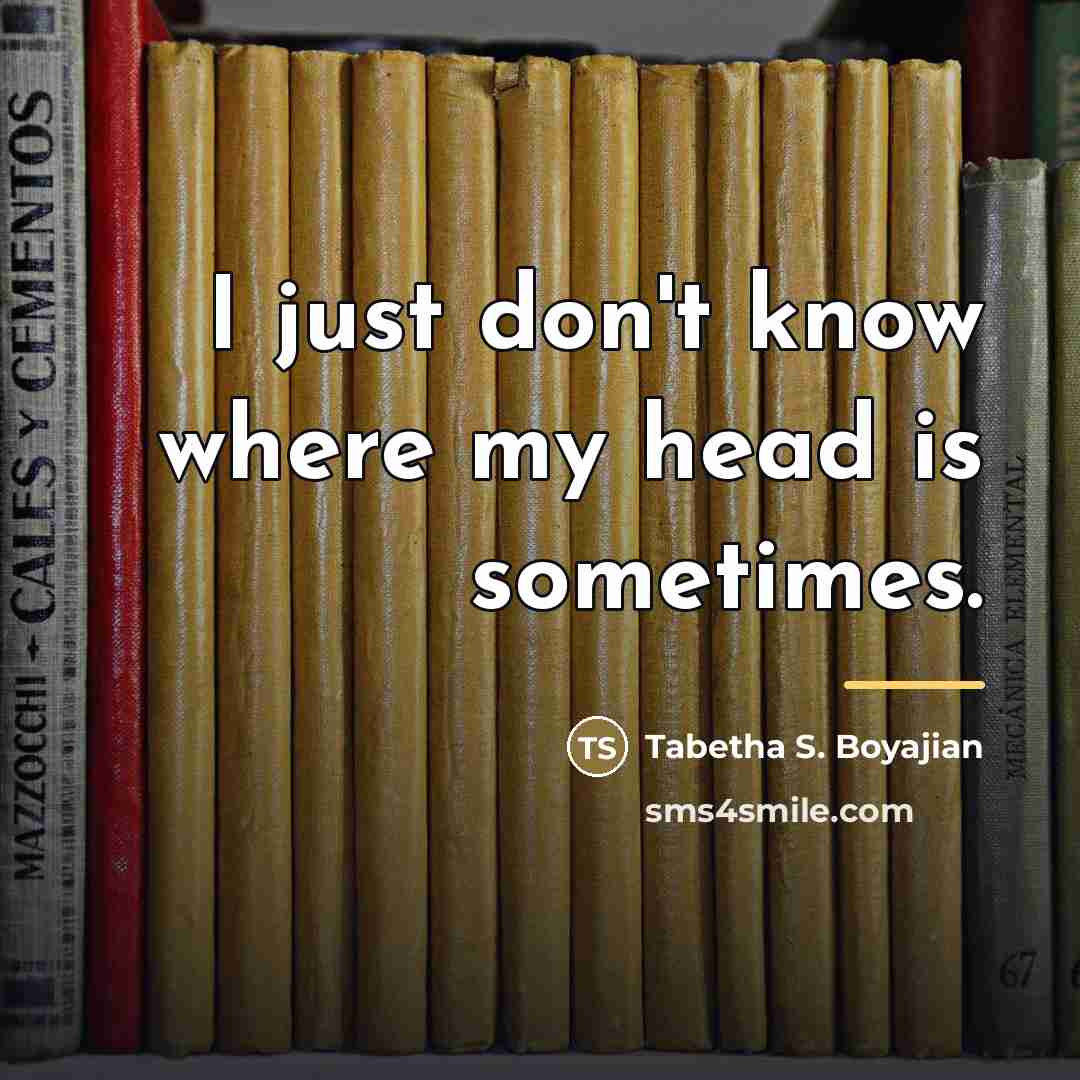 “I just don't know where my head is sometimes.…” quote by Tabetha S. Boyajian