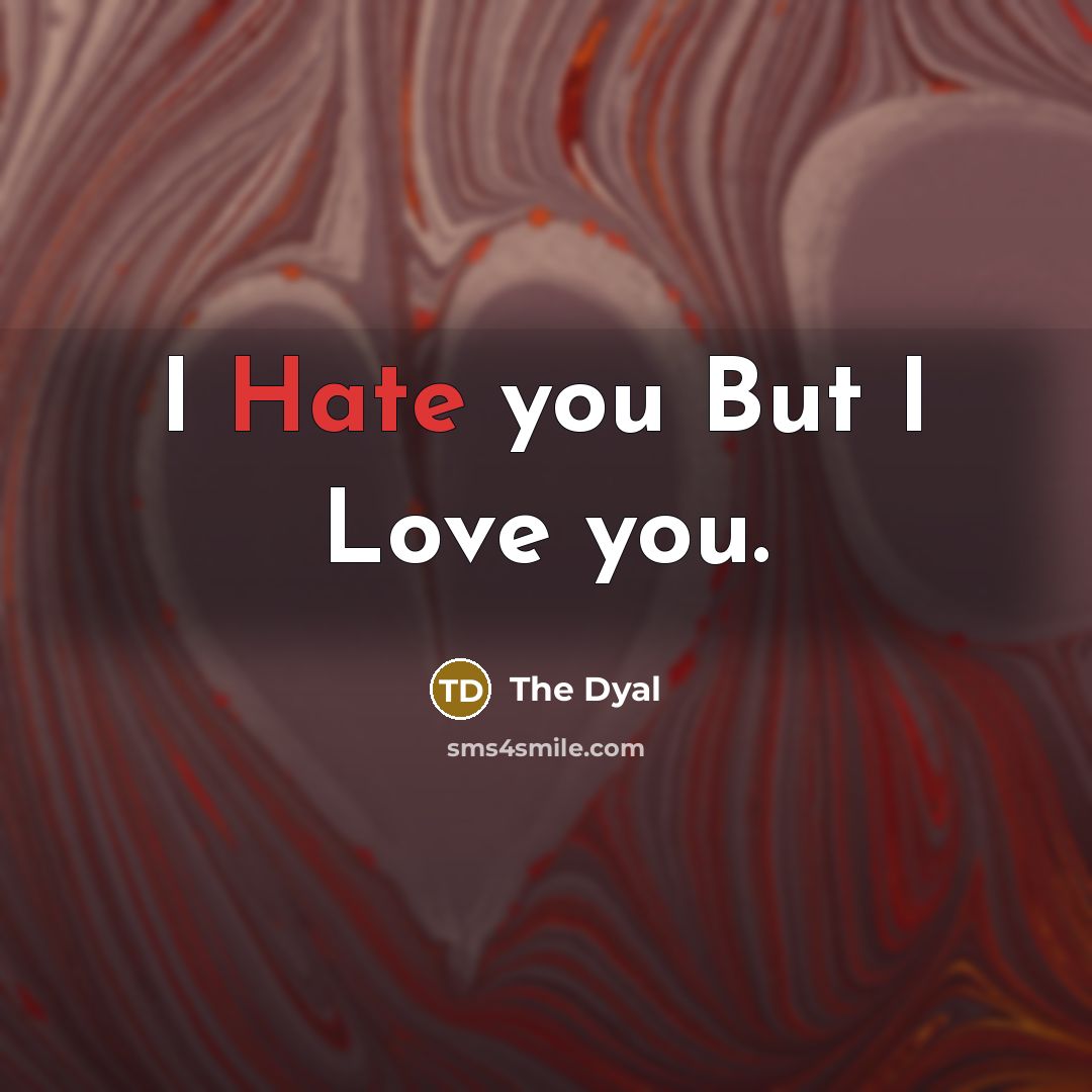 “I Hate you But I Love you.” quote by The Dyal