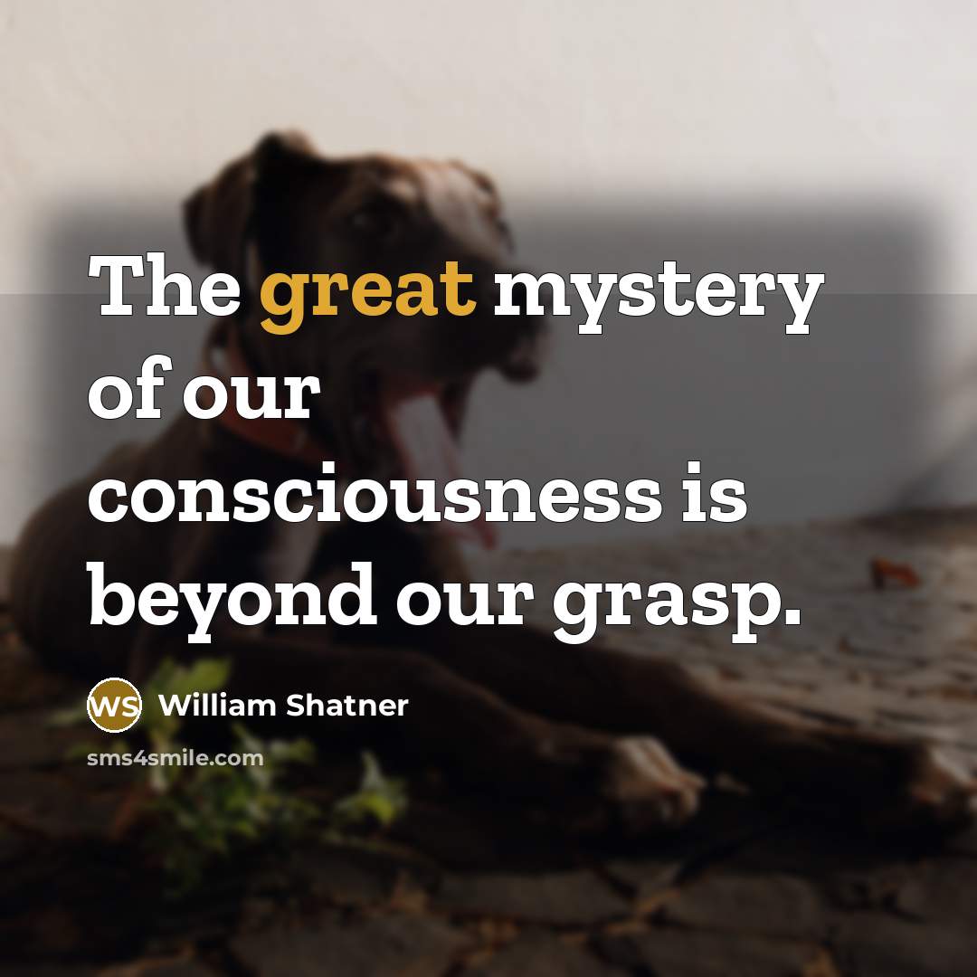 “The great mystery of our consciousness is beyond our grasp.…” quote by William Shatner
