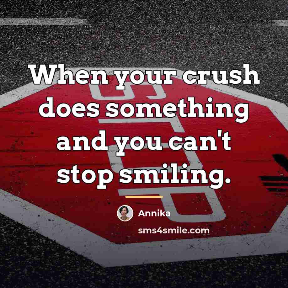 “When your crush does something and you can't stop smiling.…” quote by Annika