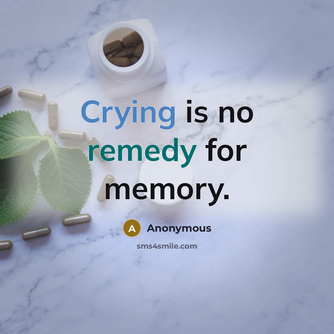 “Crying is no remedy for memory.” quote by Anonymous