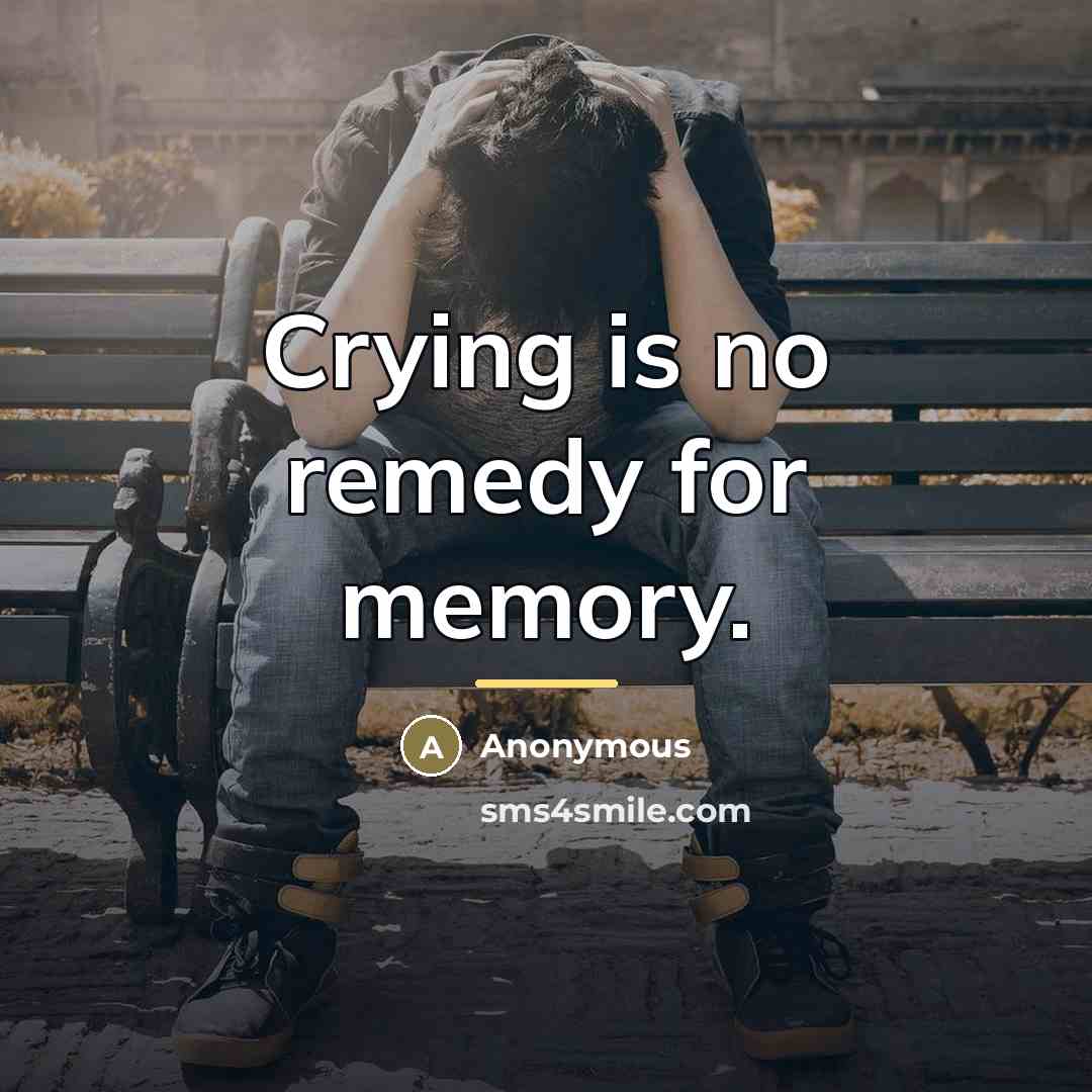 “Crying is no remedy for memory.…” quote by Anonymous