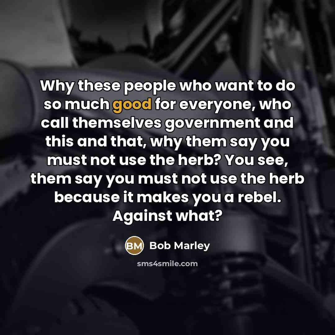 “Why these people who want to do so much good…” quote by Bob Marley