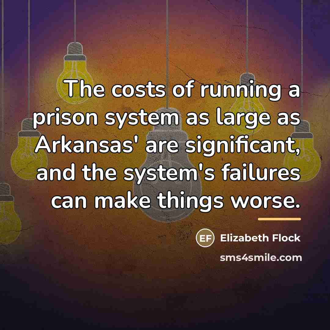 “The costs of running a prison system as large as…” quote by Elizabeth Flock