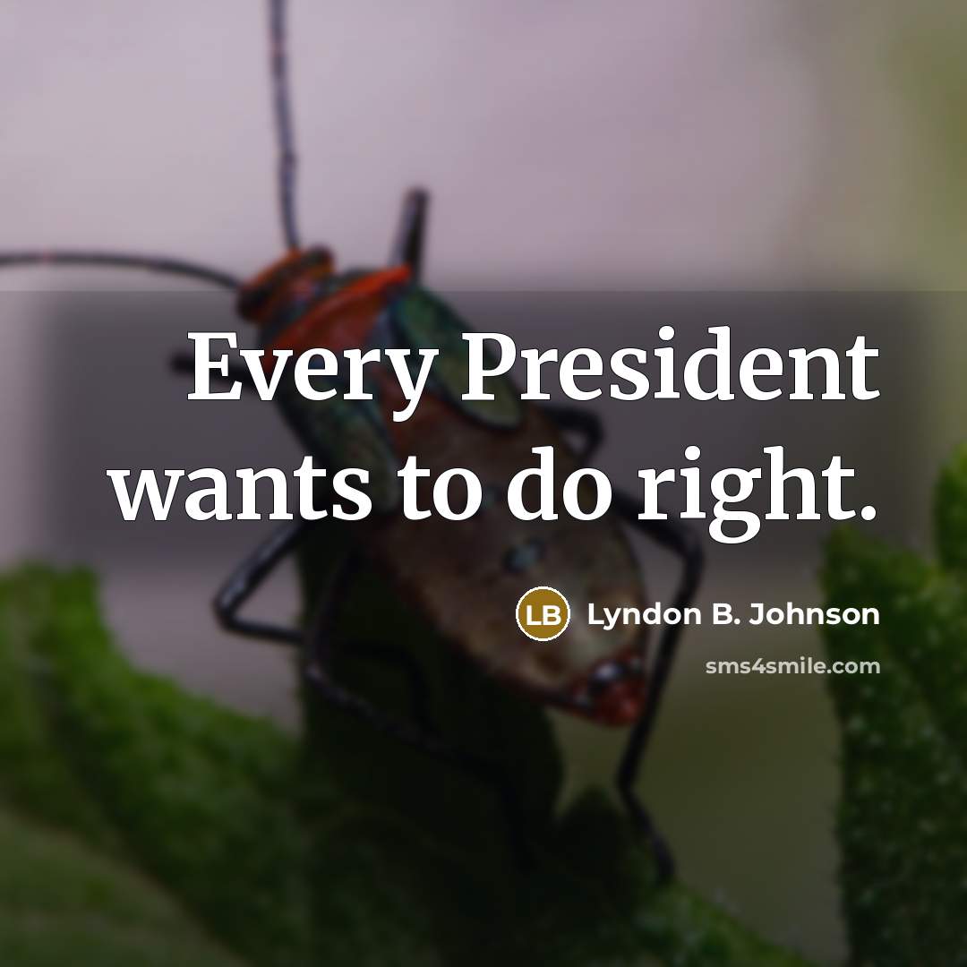 “Every President wants to do right.…” quote by Lyndon B. Johnson