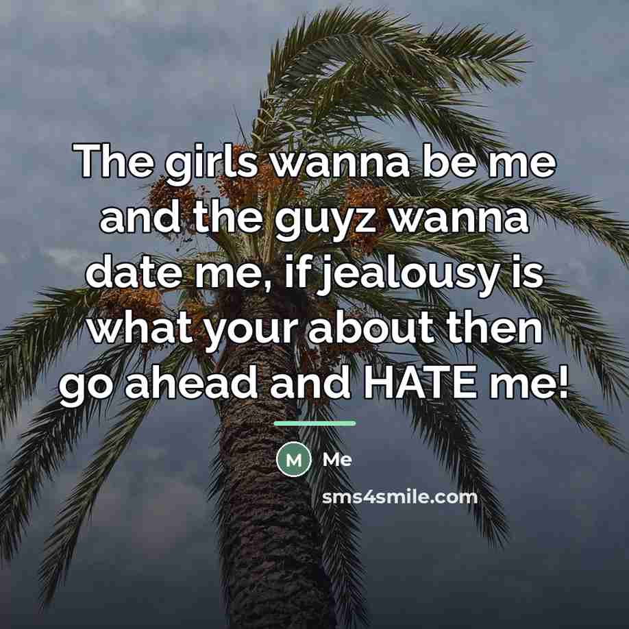 “The girls wanna be me and the guyz wanna date…” quote by Me