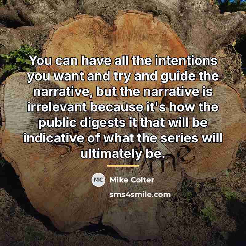“You can have all the intentions you want and try…” quote by Mike Colter
