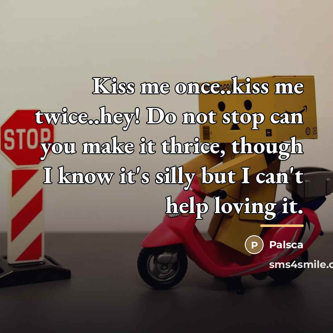 “Kiss me once..kiss me twice..hey! Do not stop can you…” quote by Palsca
