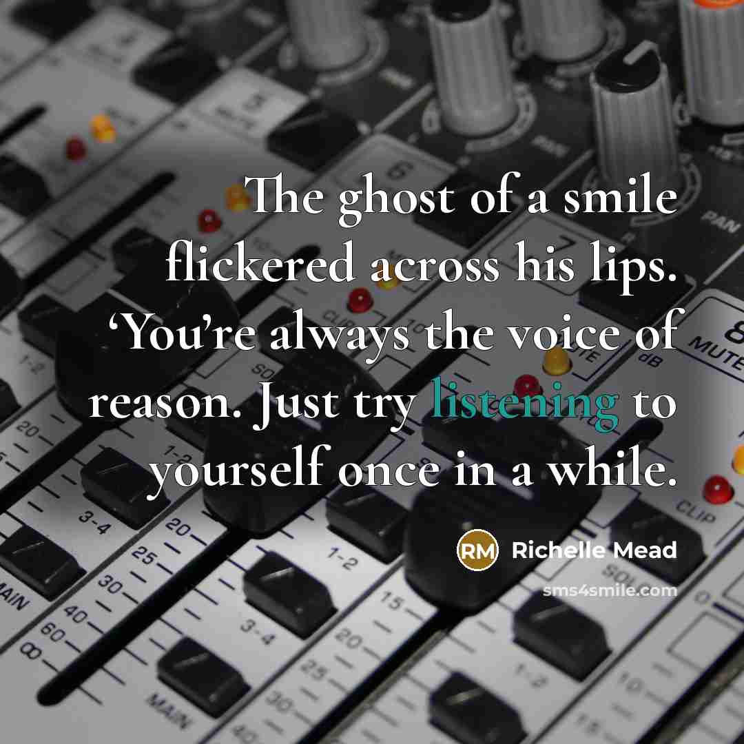 “The ghost of a smile flickered across his lips. ‘You’re…” quote by Richelle Mead