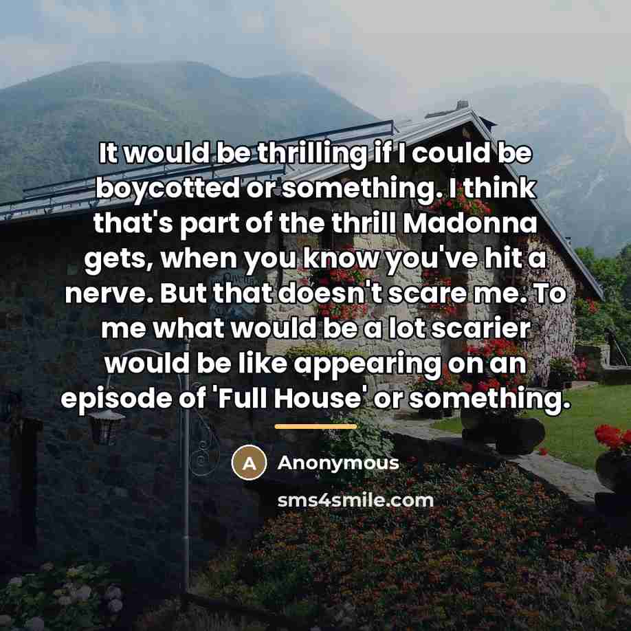 “It would be thrilling if I could be boycotted or…” quote by Anonymous