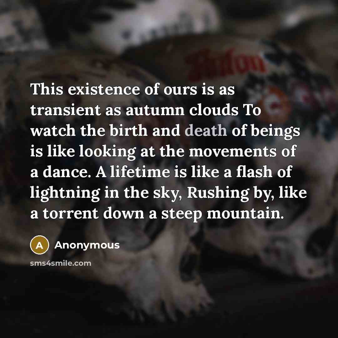 “This existence of ours is as transient as autumn clouds…” quote by Anonymous