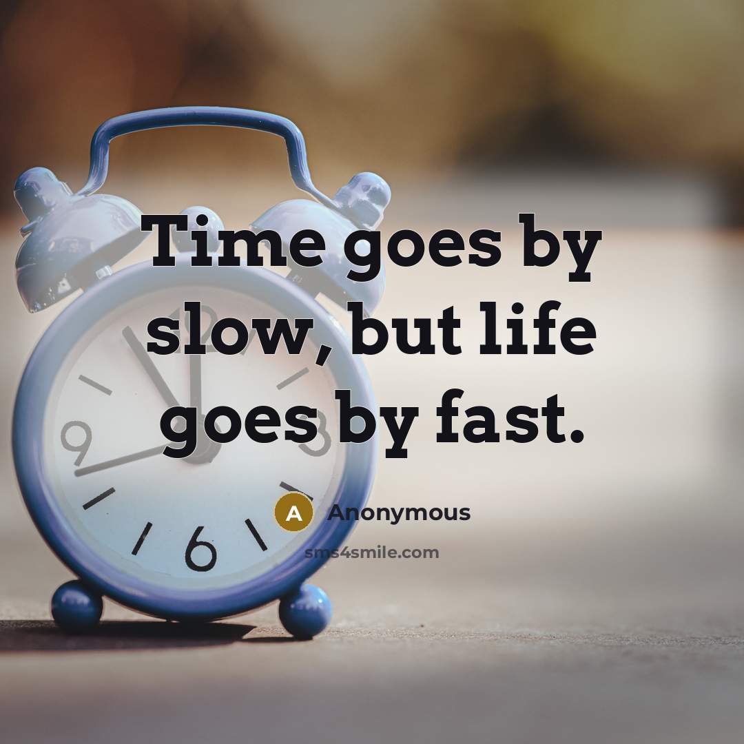“Time goes by slow, but life goes by fast.…” quote by Anonymous