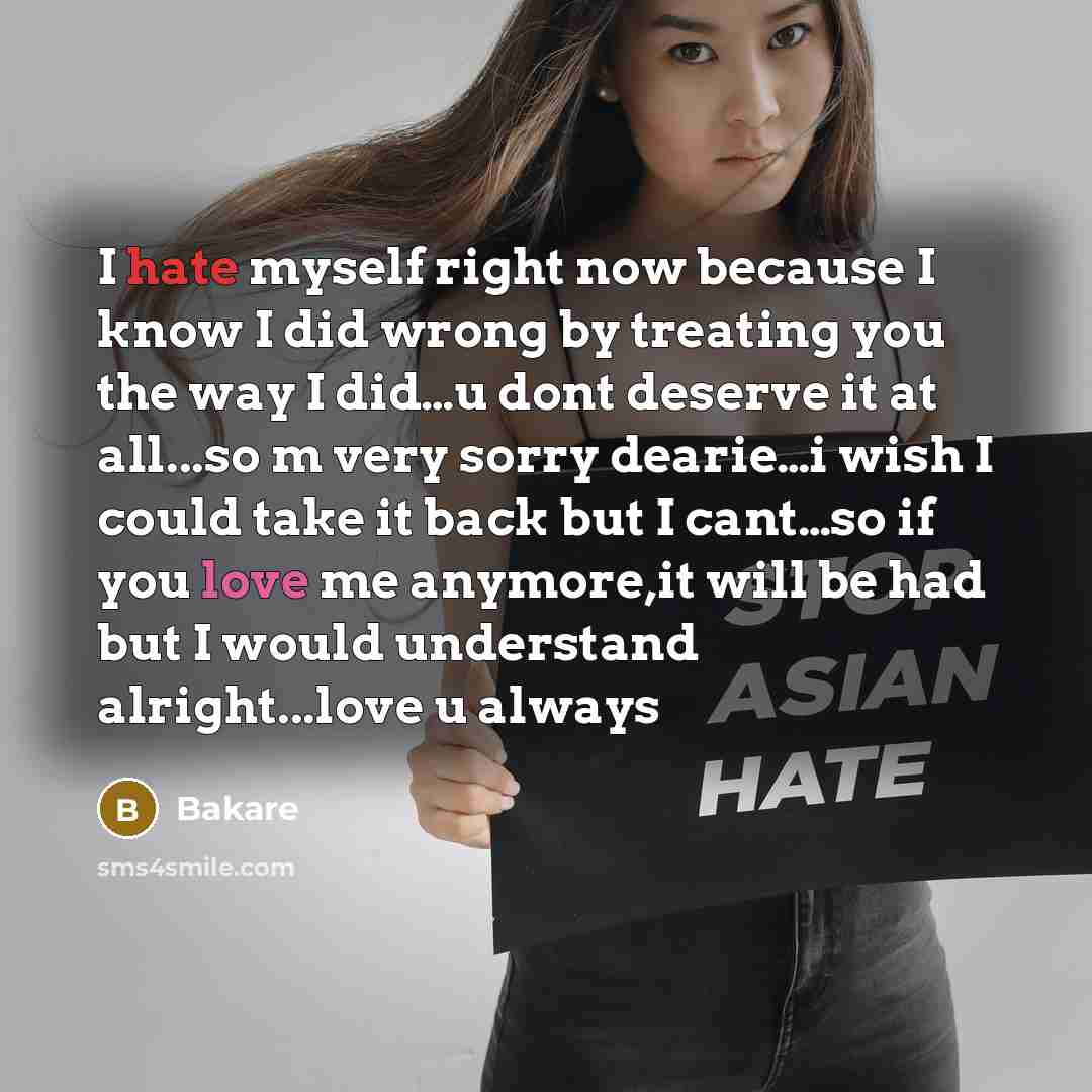 “I hate myself right now because I know I did…” quote by Bakare