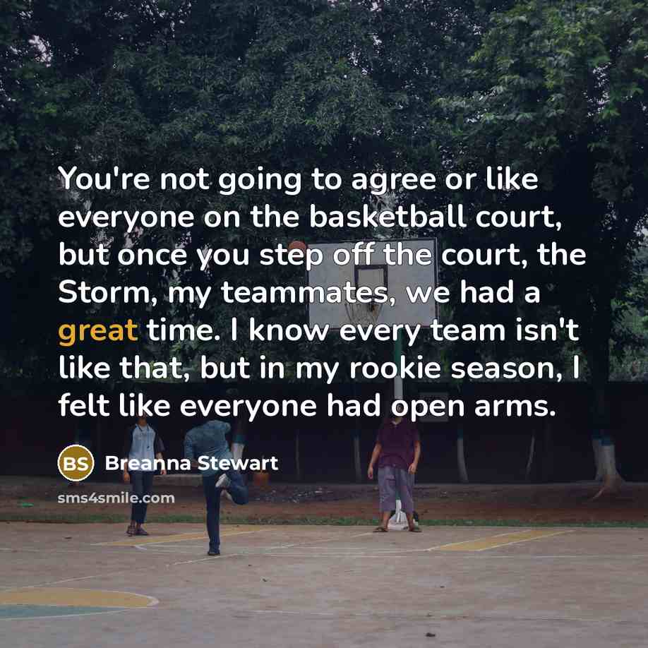 “You're not going to agree or like everyone on the…” quote by Breanna Stewart